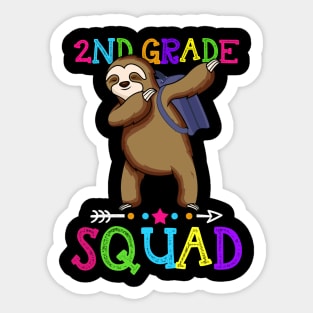 Sloth Team 2nd Grade Squad Teacher Back To School Sticker